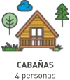 Cabañas de madera para 4 y 6 personas