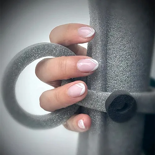 Manicura francesa forma redonda