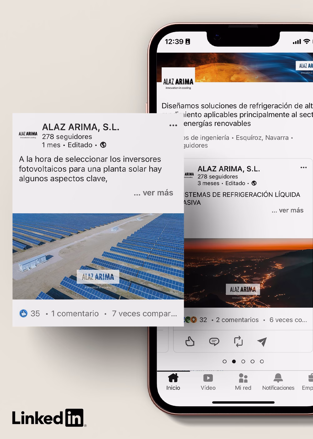 Gestión profesional de la página de empresa de Linkedin de Alaz Arima